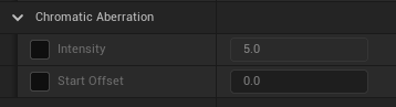 Chromatic Aberrationのパラメーター